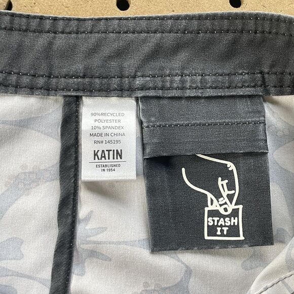 LNWOT Katin Board Shorts Swim Trunks Logo Button Fly Floral Beige Size 36 Men - Picture 7 of 10